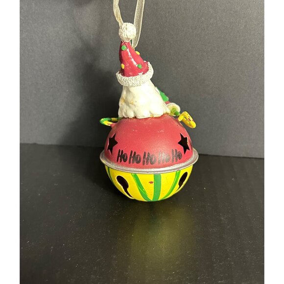 Vintage Christmas Hanging Metal Santa Jingle Bell Ornament Holiday Decor - Picture 2 of 5